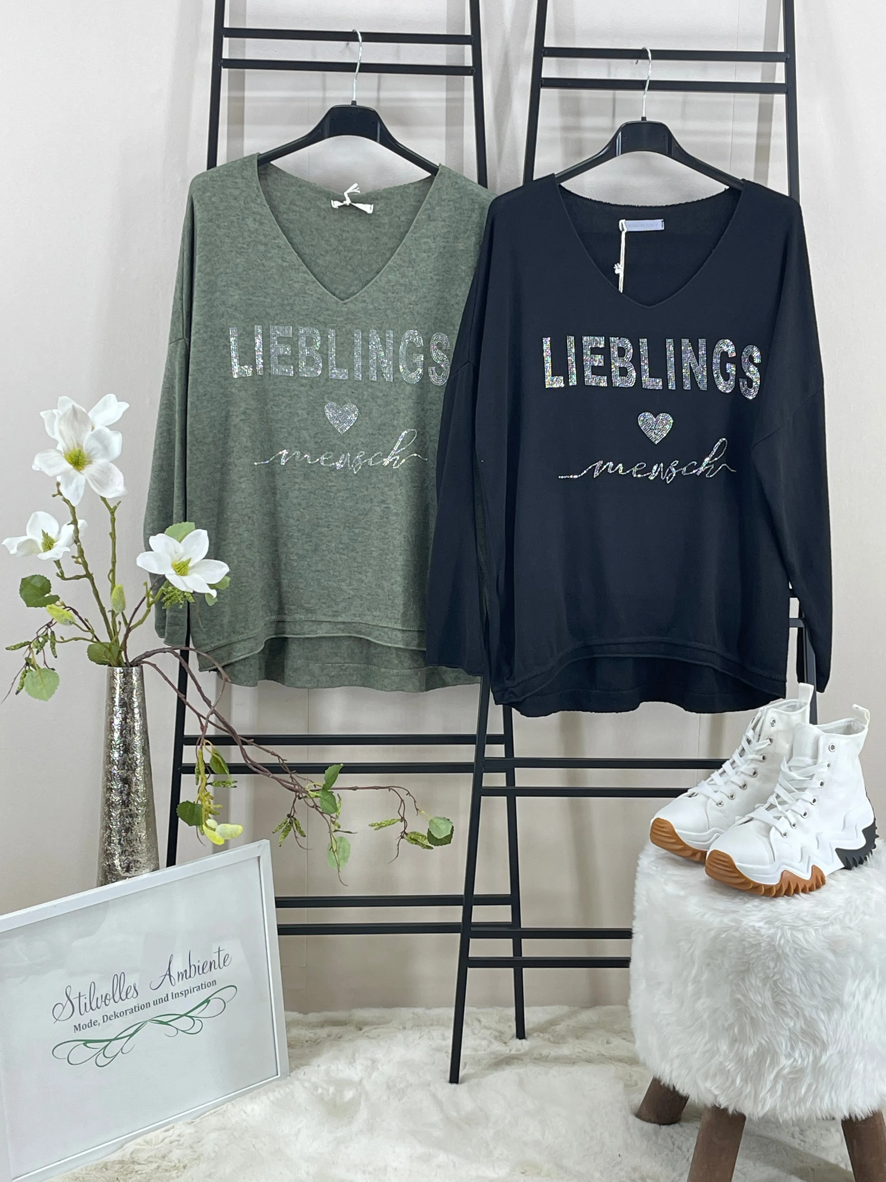 Pullover Lieblingsmensch“ Einheitsgrsse Gr. 36 - 42